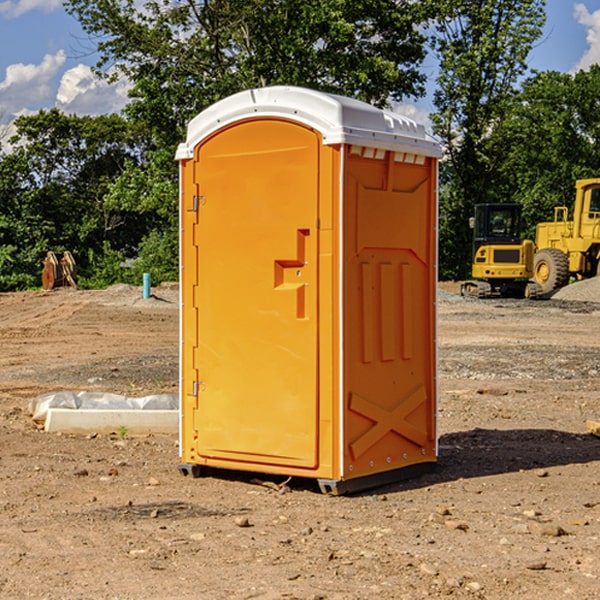 how often are the porta potties cleaned and serviced during a rental period in Atwood